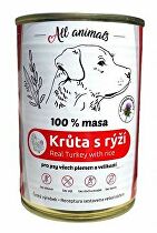 Všetky zvieratá DOG Mletý moriak s ryžou 400g + Množstevná zľava zľava 15%