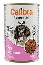 Calibra Dog Premium cons. s teľacím a kuracím mäsom 1240g