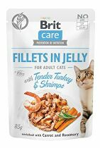 Brit Care Cat Fillets in Jelly with Turkey&Shrimps 85g + Množstevná zľava
