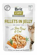 Brit Care Cat Fillets in Jelly with Trout&Cod 85g + Množstevná zľava