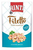 Rinti Dog kapsai Filetto kuracie mäso + losos v želé 100g + Množstevná zľava