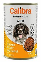 Calibra Dog Premium Cons. s kuracím mäsom a pečeňou 1240g
