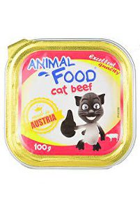 ANIMAL FOOD 100g paštéta pre mačky s hovädzím mäsom v konzerve