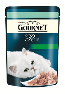 Gourmet Perle pstruh pre mačky, špenát 85g
