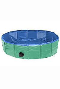 Skladací bazén nylonový pes 120x30cm zelený/modrý KAR 1ks