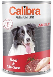Calibra Dog Premium Adult Hovädzie mäso + kuracie mäso 800g