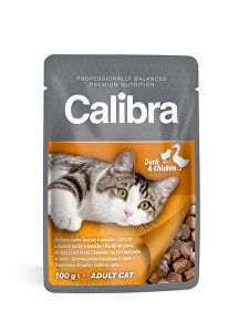 Calibra Cat kačacia a kuracia kapsa v omáčke 100g