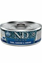 N&D CAT OCEAN Adult Tuniak a sardinky a krevety 70g + Množstevná zľava zľava 15% 1+1 zadarmo