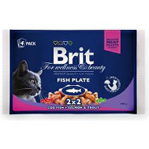 Vreckový tanier Brit Premium Cat Fish 400g (4x100g)