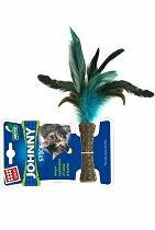 Hračka pre mačky GiGwi Johnny Stick Catnip s modrým perím