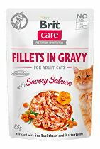 Brit Care Cat Fillets in Gravy Savory Salmon 85g + Množstevná zľava