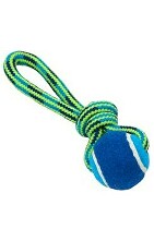 Hračka pre psov BUSTER Loop s tenisovou loptičkou modrá/zelená 18cm