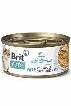 Brit Care Cat Cons Paté Sterilizovaný tuniak a krevety 70g + Množstevná zľava
