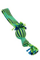Hračka pre psov BUSTER Preťahovanie lanom s balónikom mod/zelená 44cm