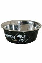 E-shop Nerezová misa proti skĺznutiu pre psov HAPPY 17cm 0,8l čierna Zolux