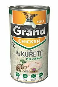 GRAND cons. deluxe kuracie mäso pre psov s 1/2 kuracieho mäsa pre dospelých 1300g