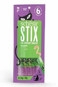 Schesir Cat treat Stix Liquid Snack duck 6x15g