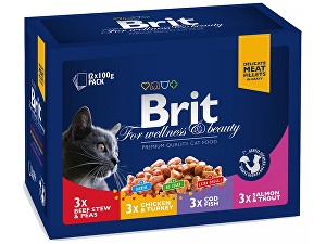 Brit Premium Cat Pocket Family Plate 1200g (12x100g)
