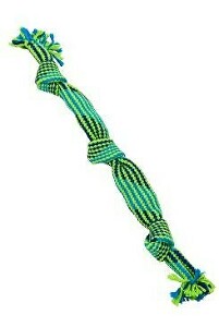 Hračka pre psov BUSTER Pískacie lano, modrá/zelená, 58cm, L