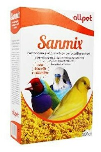 Krmivo pre vtáky SANMIX, vlhké, vajcia 1kg krabica