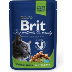 Brit Premium Cat kapsička Kuracie plátky pre sterilné mačky 100g