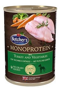 Monoproteín pre psov Butcher's Dog s morčacím mäsom a zelenými konzervami. 390g