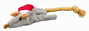 Hračka mačka Vianočná myš 14-17cm plyš TR 1ks