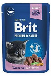 Brit Premium Cat vrecko White Fish for Kitten 100g