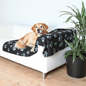 Fleecová deka pre psov Barney Čierno-sivé labky 150x100cm TR