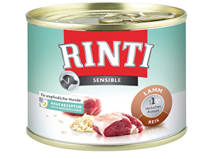 Rinti Dog Sensible konzerva s jahňacím mäsom a ryžou 185g