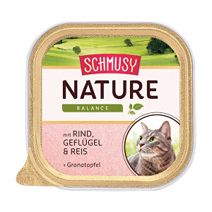 Schmusy Cat Nature Menu vanička hovädzie mäso + hydina 100g