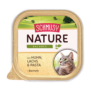 Schmusy Cat Nature Menu vanička kuracie mäso+losos 100g