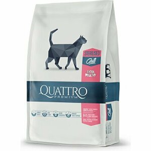 QUATTRO Cat Dry Premium pre všetky plemená Sterilné. Hydina 7 kg