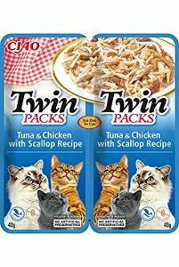 Churu Cat Twin Packs Tuniak a kurča a hrebenatka vo vývare 80g